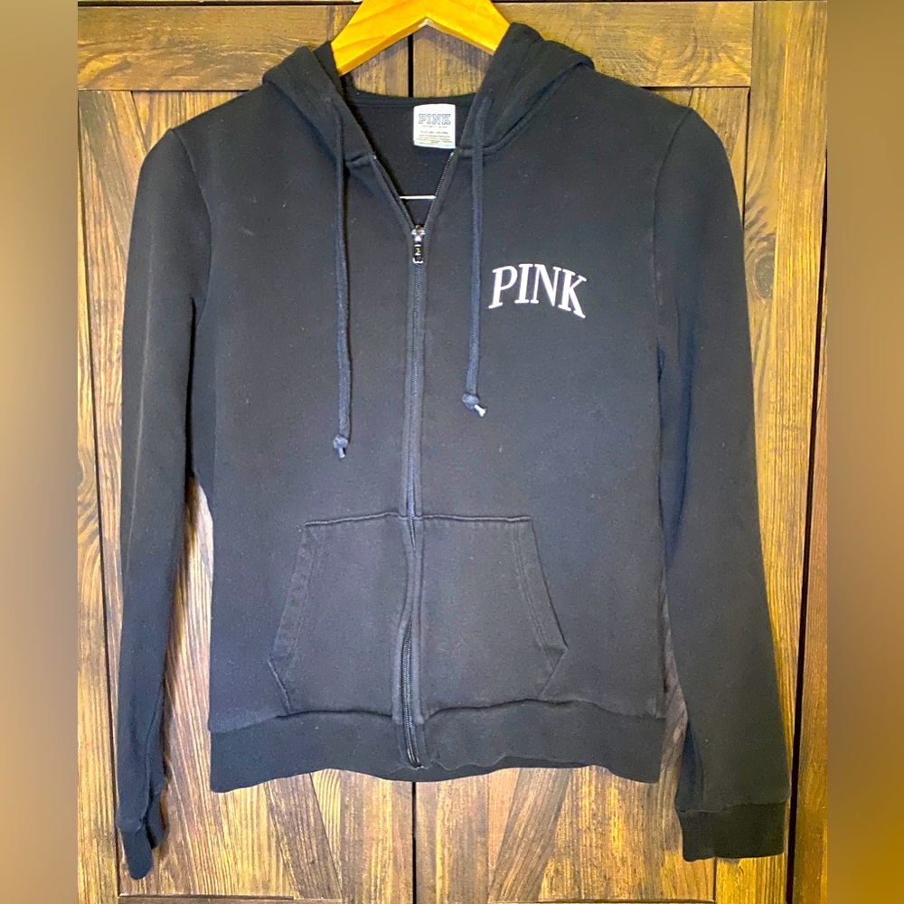 PINK Victoria's Secret Black zip-up hoodie